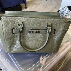 Large coach olive green satchel